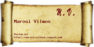 Marosi Vilmos névjegykártya