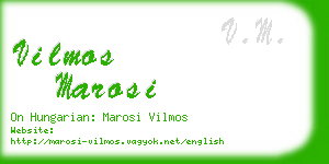 vilmos marosi business card